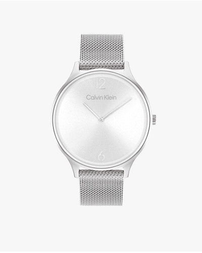 Reloj Calvin Klein Timeless Mesh 25200001 para mujer, de cuarzo, con caja redonda de 38 mm y correa de malla milanesa, todo en a