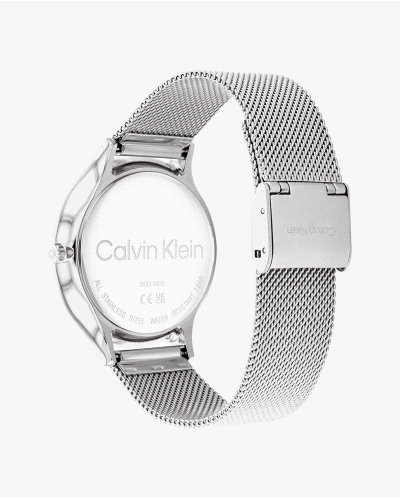 Reloj Calvin Klein Timeless Mesh 25200001 para mujer, de cuarzo, con caja redonda de 38 mm y correa de malla milanesa, todo en a