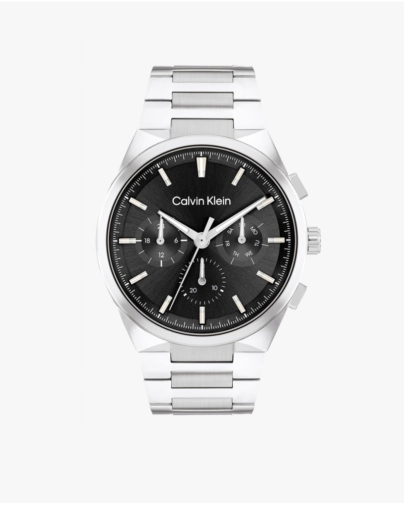 Reloj Calvin Klein Distinguish 25200459 multifunción para hombre, de cuarzo, con caja y brazalete de acero inoxidable plateado d