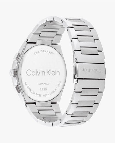Reloj Calvin Klein Distinguish 25200459 multifunción para hombre, de cuarzo, con caja y brazalete de acero inoxidable plateado d