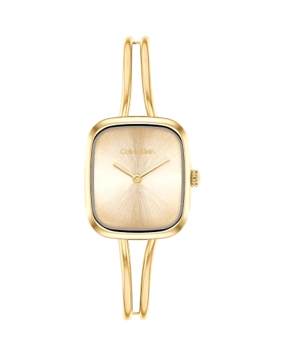 El reloj Calvin Klein 25100132 Adore es un elegante reloj de pulsera para mujer, con un diseño rectangular en tono dorado y una 
