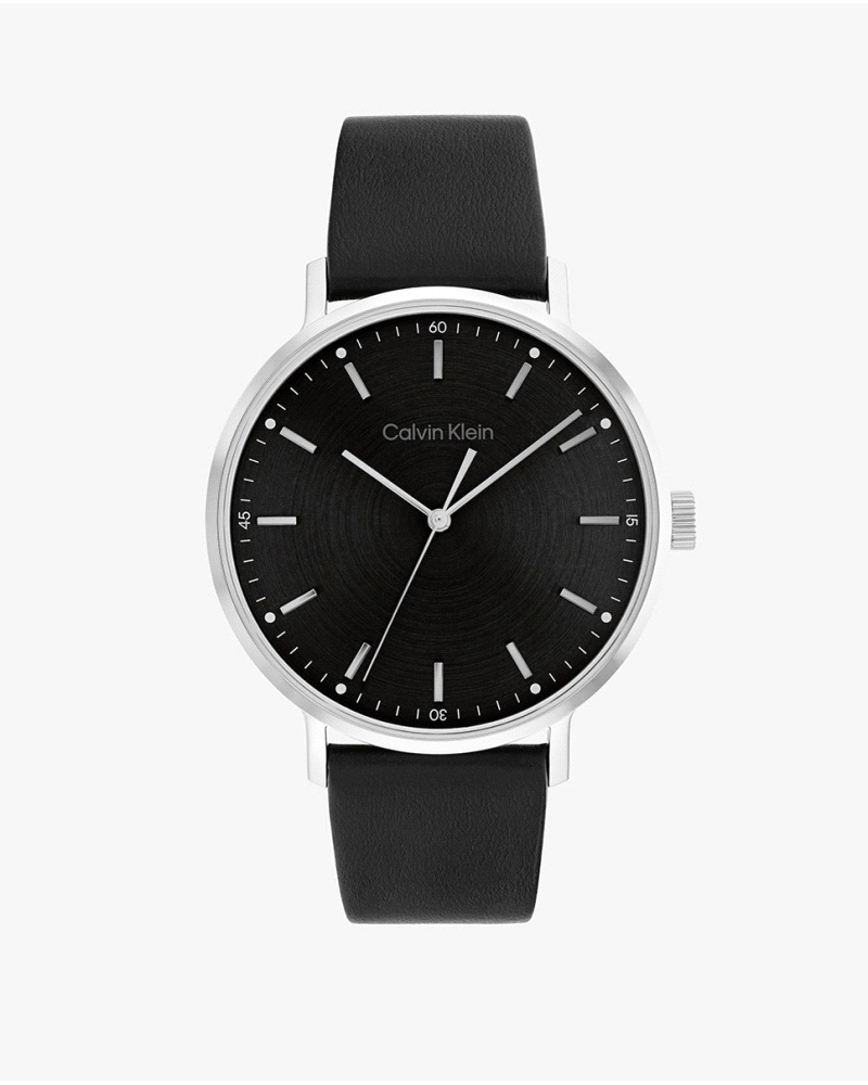 Reloj Calvin Klein Modern 25200050 de cuarzo para hombre, con caja de acero inoxidable plateado de 42 mm y esfera negra minimali