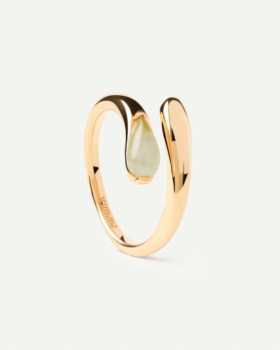 <P>Anillo abierto fluido adornado con piedra verde ovalada.</P>
<P><SPAN style='FONT-SIZE: 13px; FONT-FAMILY: Poppins, sans-ser