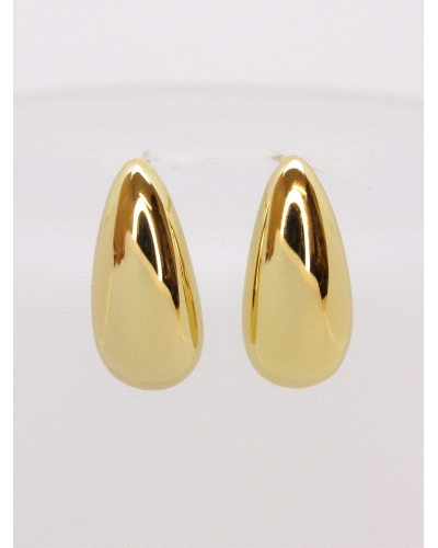 <P>Pendientes de plata de primera ley (925) con baño de oro amarillo.</P>
<P>Cierre de presión.</P>
<P>Medida: 26 mm x 12 mm.<