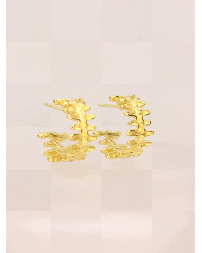 <P>Pendientes de plata de primera ley (925) bañados en oro amarillo de 18kt.</P>
<P>Cierre de presión.</P>
<P>Medida: 1,8 cm d