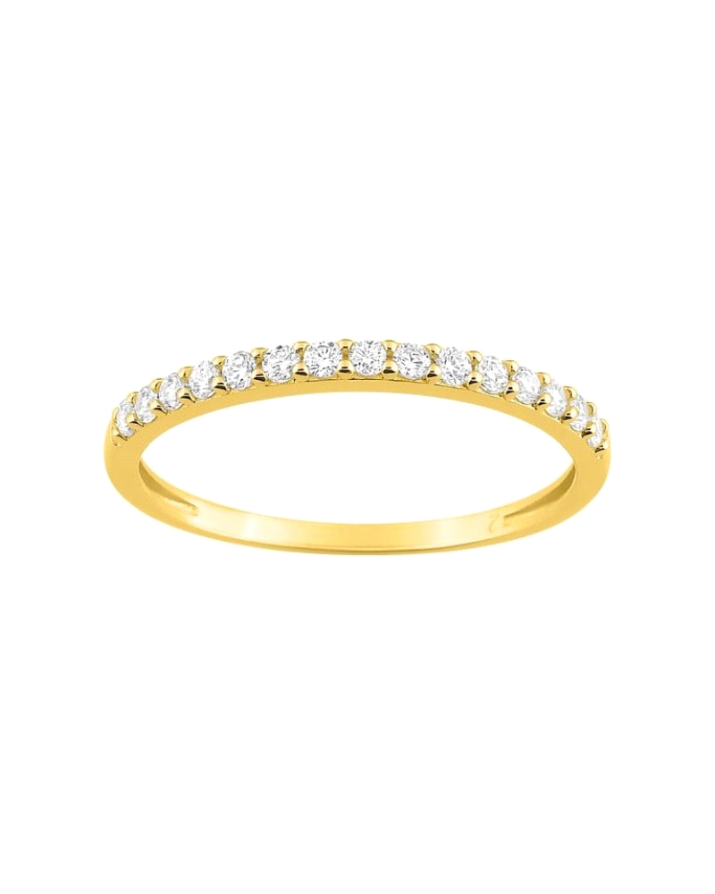<P>Anillo de oro amarillo de 9 quilates con circonitas.</P>
<P><BR>Si necesitas una talla distinta a la indicada en la caja de 