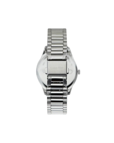 Reloj Calvin Klein Iconic 25200345, de cuarzo, mujer, con caja redonda y brazalete de eslabones, todo en acero inoxidable platea