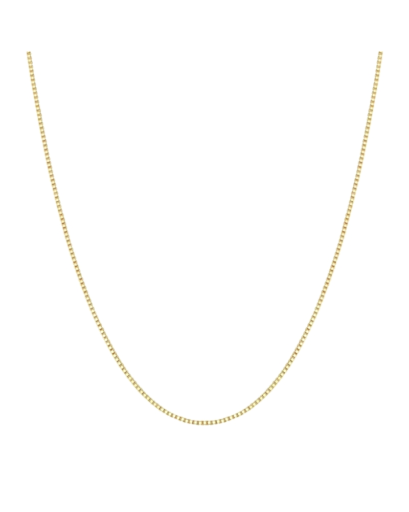 Collar de eslabones cúbicos de plata dorada.