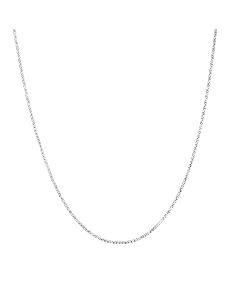
Collar de cadena de plata con eslabones planos en forma de S.