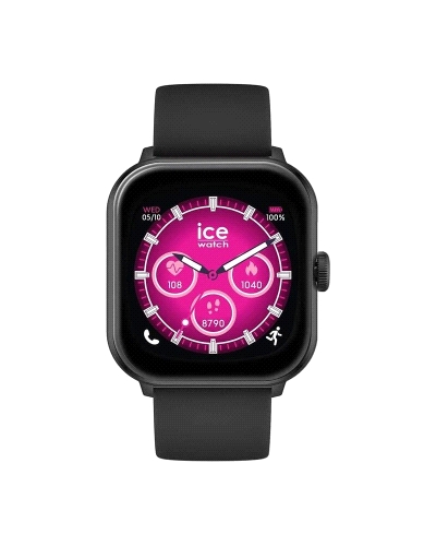 Reloj Ice-Watch 023066 – Smart 2.0 Black Smartwatch con pantalla táctil AMOLED de 1,70', caja de aluminio negra y correa de sili