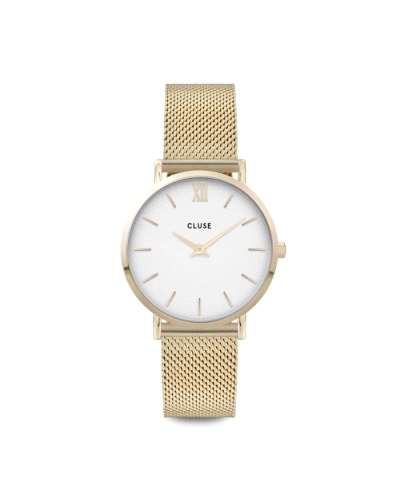 Reloj CLUSE Minuit Mesh. Este reloj femenino de la colección Minuit presenta una caja de 33 mm en acero inoxidable con baño dora