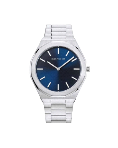Reloj Bering 19641-707 Diseño elegante con caja de acero inoxidable de 41 mm en acabado pulido y cepillado. Esfera azul con índi