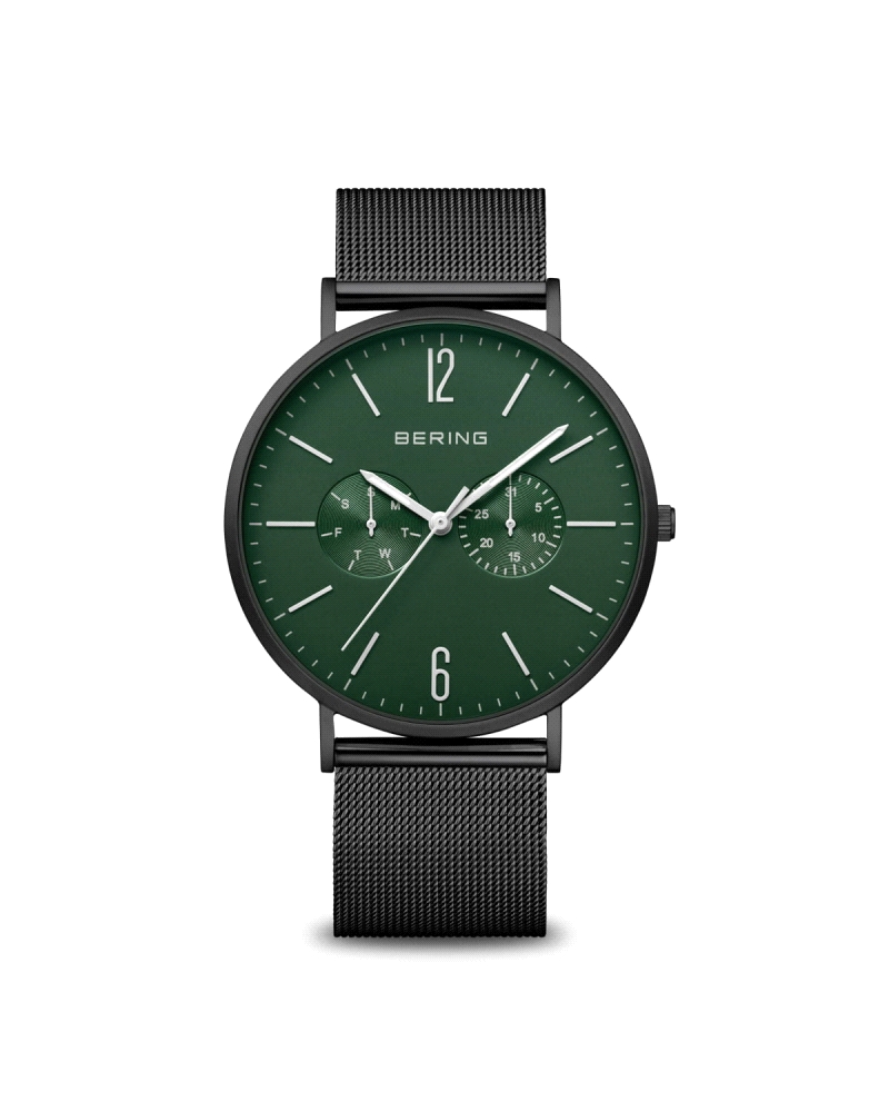 Reloj Bering Classic 14240-128 Estilo clásico con línea moderna. Caja de acero inoxidable negro mate de 41 mm de diámetro, esfer